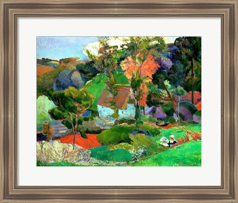 Framed Landscape at Pont Aven, 1888 Print