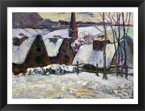 Framed Breton village under snow, 1894 Print