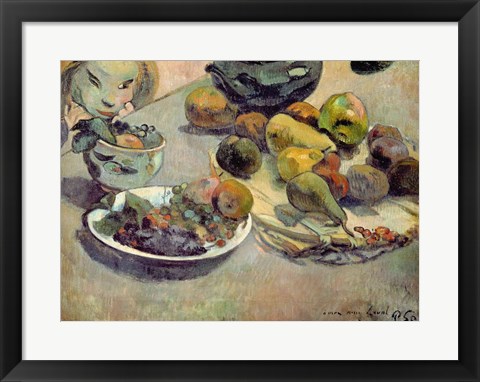 Framed Still Life with Fruit, 1888 Print