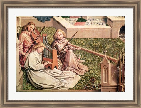 Framed Fountain of Grace, detail of three angel musicians Print