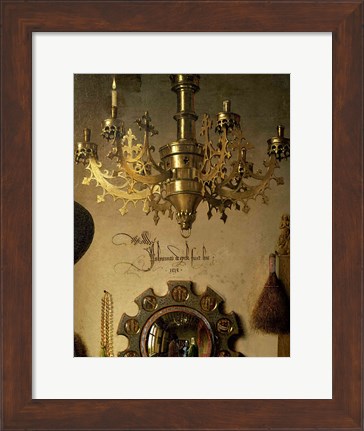 Framed Arnolfini Marriage (chandelier detail) Print