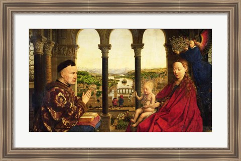 Framed Rolin Madonna - Panel Print