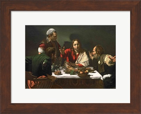 Framed Supper at Emmaus, 1601 Print