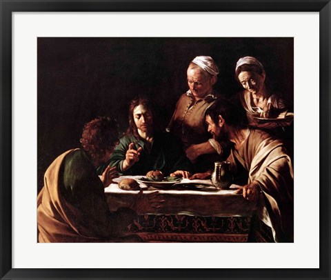 Framed Supper at Emmaus, 1606 Print