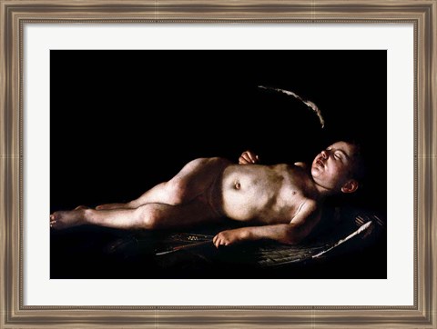 Framed Sleeping Cupid, 1608 Print