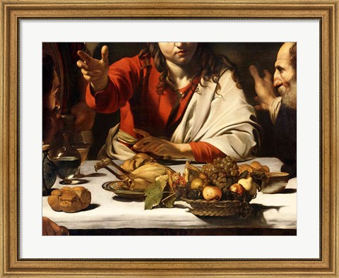 Framed Supper at Emmaus, Detail 1601 Print