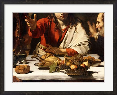 Framed Supper at Emmaus, Detail 1601 Print