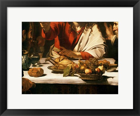 Framed Supper at Emmaus, Detail 1601 Print