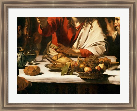 Framed Supper at Emmaus, Detail 1601 Print