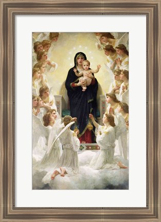 Framed Virgin with Angels, 1900 Print