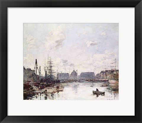 Framed Port of Trade, Le Havre, 1892 Print