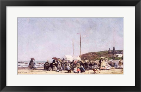 Framed Beach at Trouville, 1864 Print