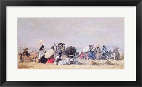 Framed Beach Scene, Trouville, 1873 Print