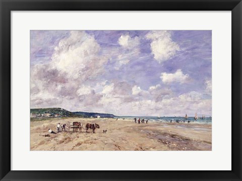 Framed Beach at Tourgeville, 1893 Print