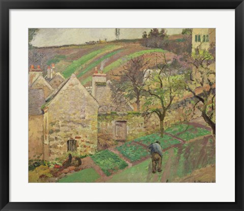 Framed Hillside of the Hermitage, Pontoise, 1873 Print