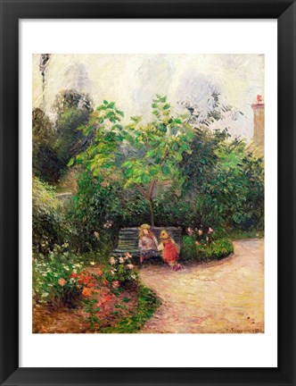 Framed Corner of the Garden at the Hermitage, Pontoise, 1877 Print