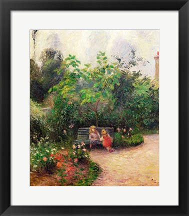 Framed Corner of the Garden at the Hermitage, Pontoise, 1877 Print