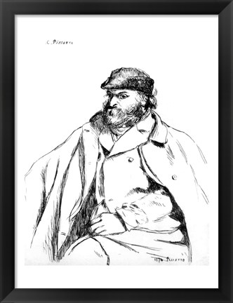 Framed Portrait of Cezanne, 1874 Print