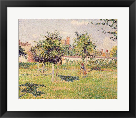 Framed Woman in the Meadow at Eragny, Spring, 1887 Print