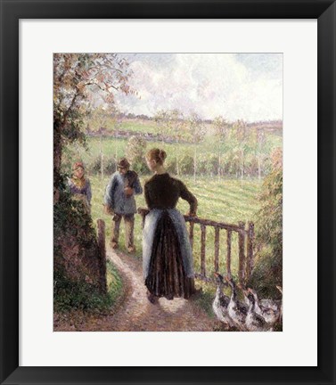 Framed Woman with the Geese, 1895 Print