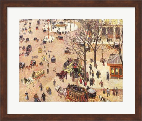 Framed Place du Theatre Francais, 1898 Print