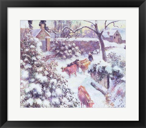 Framed Effet de Neige a Montfoucault, 1882 Print