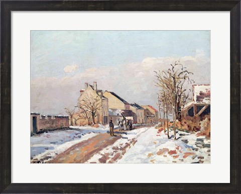Framed Road from Gisors to Pontoise, Snow Effect, 1872 Print