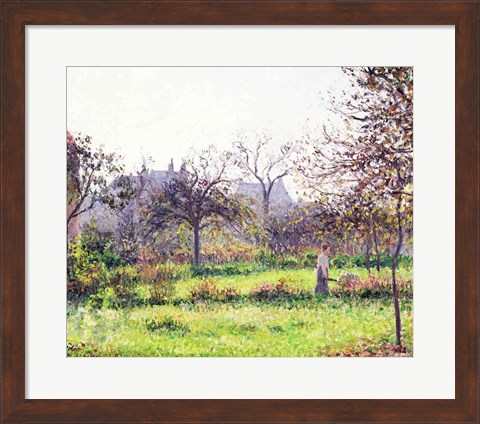 Framed Morning Sun, Autumn, Eragny, 1897 Print