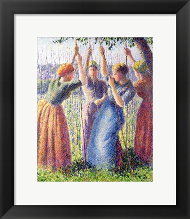 Framed Women Planting Peasticks, 1891 Print