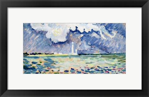 Framed Lighthouse at Gatteville Print