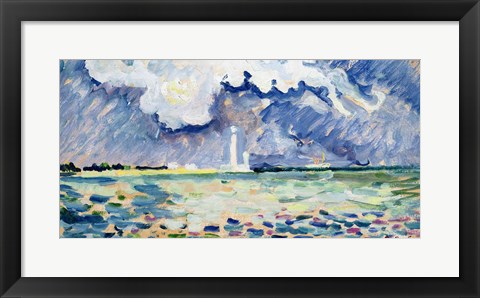 Framed Lighthouse at Gatteville Print