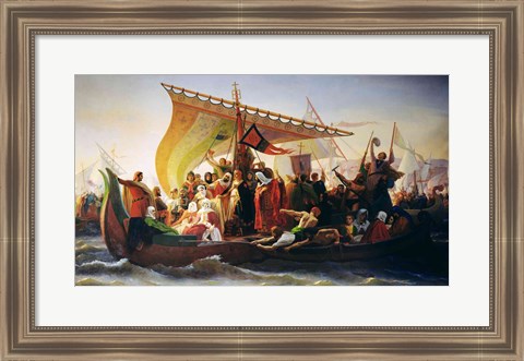 Framed Crossing of the Bosphorus by Godfrey of Bouillon Print