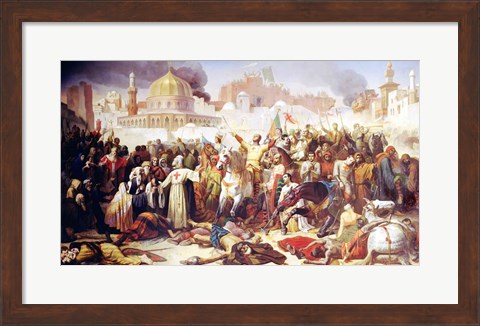 Framed Taking of Jerusalem by the Crusaders Print