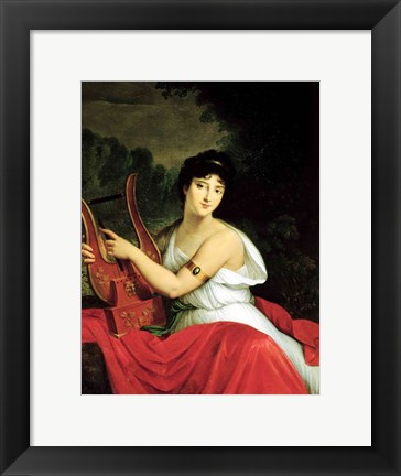 Framed Portrait of Madame de la Pleigne Print