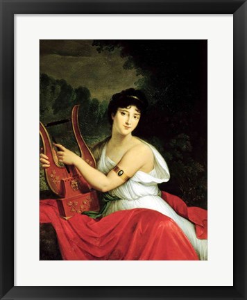 Framed Portrait of Madame de la Pleigne Print