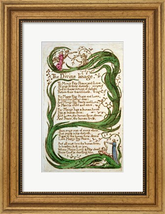 Framed Divine Image, from Songs of Innocence, 1789 Print