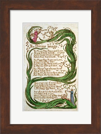 Framed Divine Image, from Songs of Innocence, 1789 Print