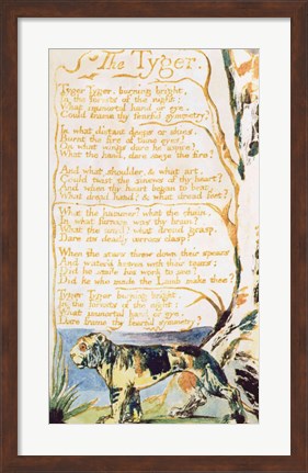 Framed Tyger, from Songs of Innocence Print