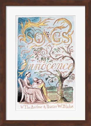 Framed Songs of Innocence; Title Page, 1789 Print