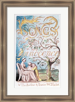 Framed Songs of Innocence; Title Page, 1789 Print