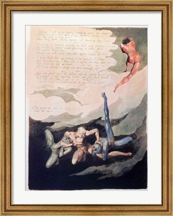 Framed Europe a Prophecy &#39;Unwilling I look up&#39;, 1794 Print