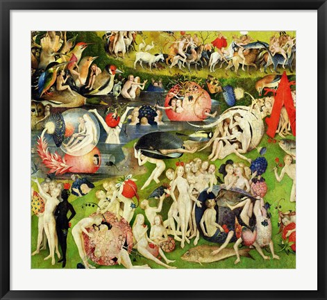 Framed Garden of Earthly Delights: Allegory of Luxury, center panel detail Print