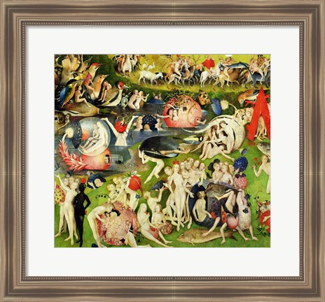 Framed Garden of Earthly Delights: Allegory of Luxury, center panel detail Print