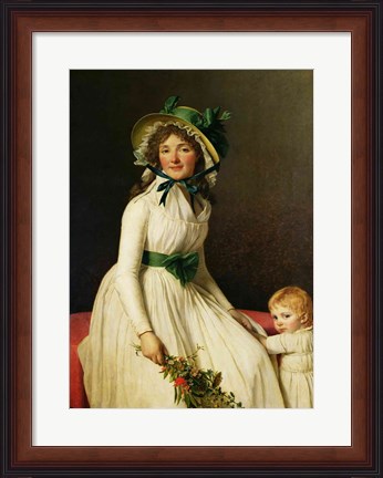 Framed Madame Pierre Seriziat with her Son Print