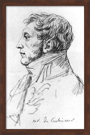 Framed Portrait of Armand Augustin Louis. Marquis de Caulaincourt Print