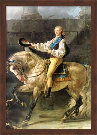 Framed Equestrian Portrait of Stanislas Kostka Potocki Print