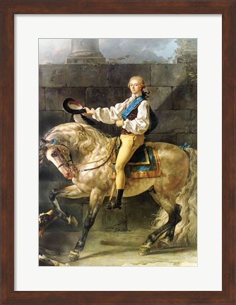 Framed Equestrian Portrait of Stanislas Kostka Potocki Print