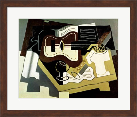 Framed Guitar and Clarinet, 1920 Print