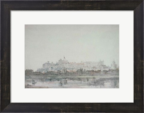 Framed Windsor Castle from the River, 19th century Print