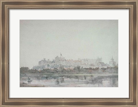 Framed Windsor Castle from the River, 19th century Print